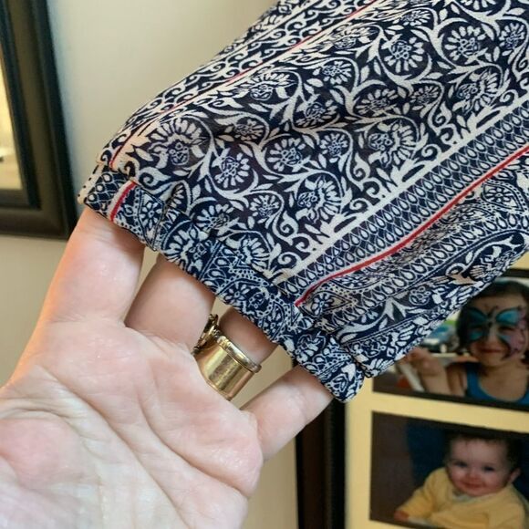 Octavia Boho Blue Print V-Neck Maxi Dress sz M EUC - Picture 4 of 7